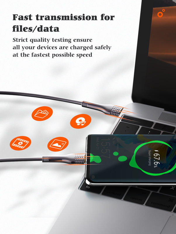 LDNIO καλώδιο USB-C σε USB-C LC651C, 65W, 1m, χρυσό - Image 4