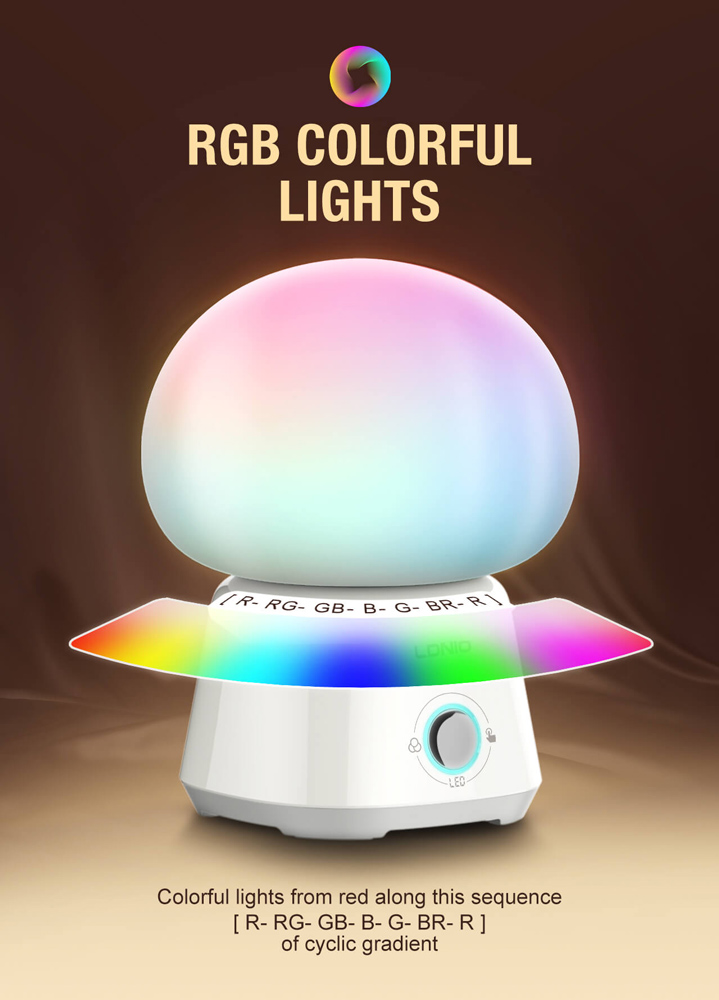 LDNIO LED φωτιστικό νυκτός Y4, RGB, ρυθμιζόμενο, επαναφορτιζόμενο, λευκό - Image 2