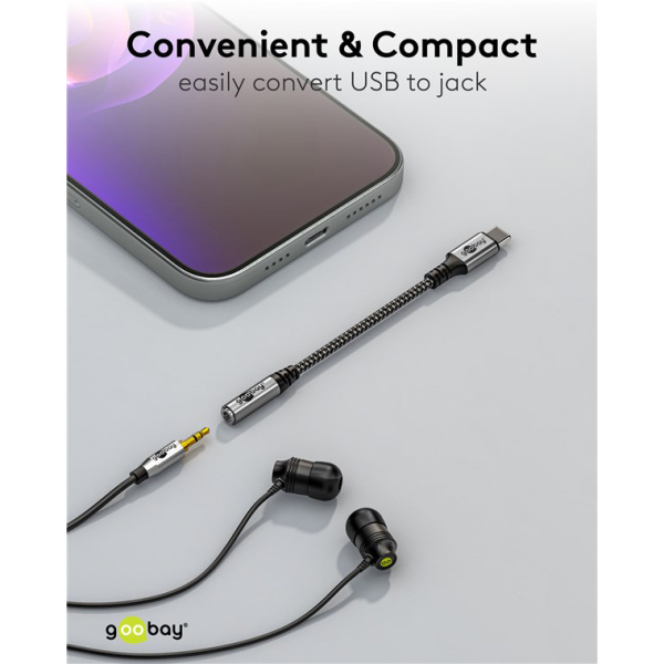 Alternative view of GOOBAY αντάπτορας USB-C σε 3.5mm 74056, γκρι