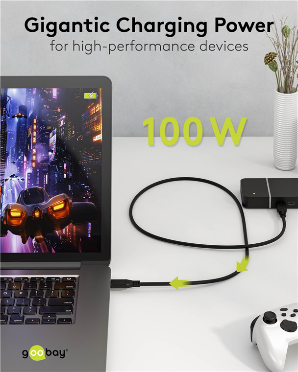 GOOBAY καλώδιο USB-C 74196, USB4, 100W, 20Gbps, 4K/60Hz, 1.5m, μαύρο - Image 4