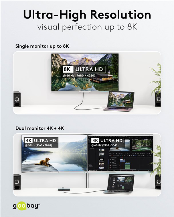 GOOBAY καλώδιο USB-C 74210, USB4, 240W, 40Gbps, 8K/60Hz, 0.50m, γκρι - Image 4