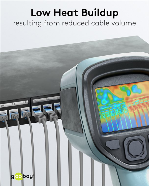 GOOBAY καλώδιο δικτύου 74225, CAT 6A U/UTP, ultra slim, copper, 500MHz, 5m, γκρι - Image 4