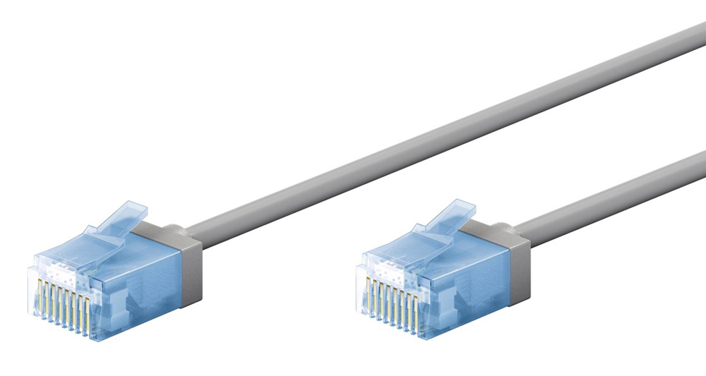 GOOBAY καλώδιο δικτύου 74225, CAT 6A U/UTP, ultra slim, copper, 500MHz, 5m, γκρι