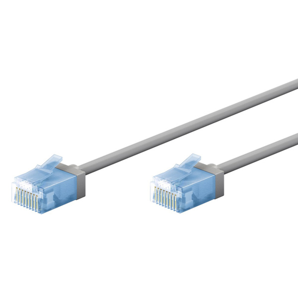 GOOBAY καλώδιο δικτύου 74227, CAT 6A U/UTP, ultra slim, copper, 500MHz, 10m, γκρι