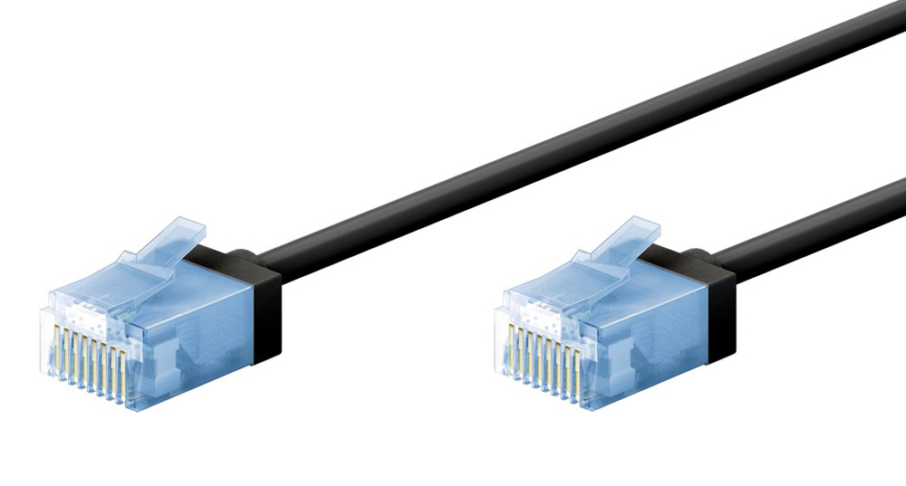 GOOBAY καλώδιο δικτύου 74240, CAT 6A U/UTP, ultra slim, copper, 500MHz, 7.5m, μαύρο