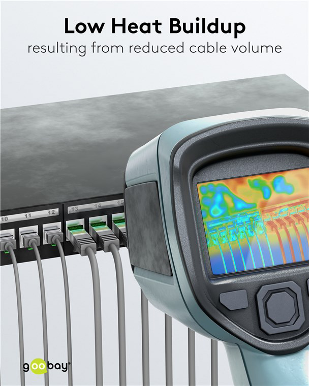 GOOBAY καλώδιο δικτύου 74347, CAT 8.1 U/FTP, ultra slim, copper, 40Gbps, 2m, γκρι - Image 4