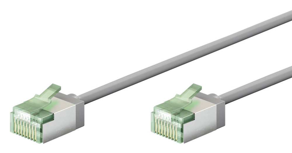 GOOBAY καλώδιο δικτύου 74347, CAT 8.1 U/FTP, ultra slim, copper, 40Gbps, 2m, γκρι