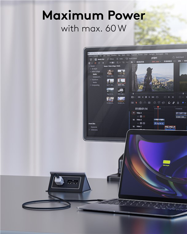 GOOBAY καλώδιο USB-C σε USB 74528, 60W, 480Mbps, 3m, μαύρο - Image 3