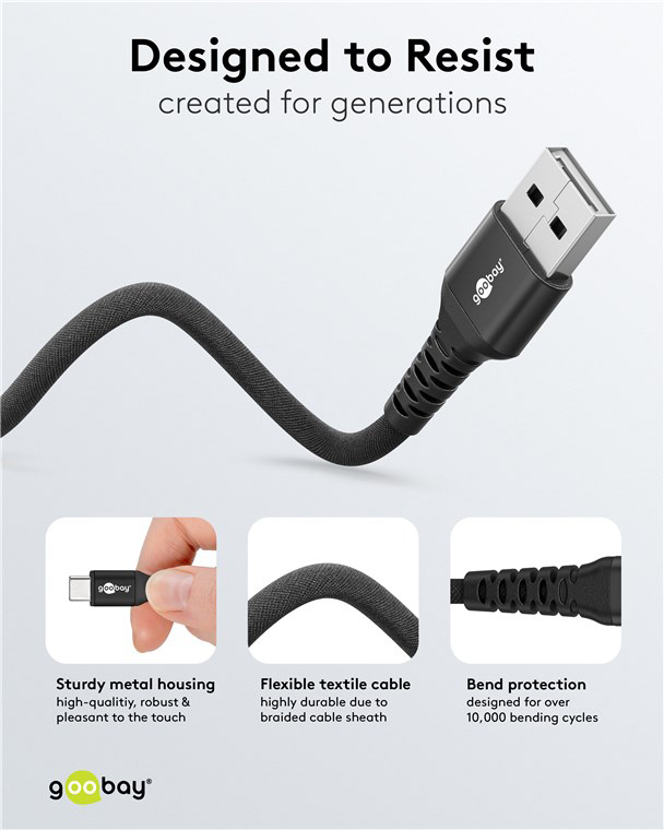 GOOBAY καλώδιο USB-C σε USB 74528, 60W, 480Mbps, 3m, μαύρο - Image 5