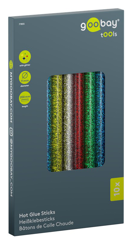 GOOBAY ράβδοι σιλικόνης 77855, Φ11mm x 200mm, glitter διάφορα χρώματα, 10τμχ - Image 7