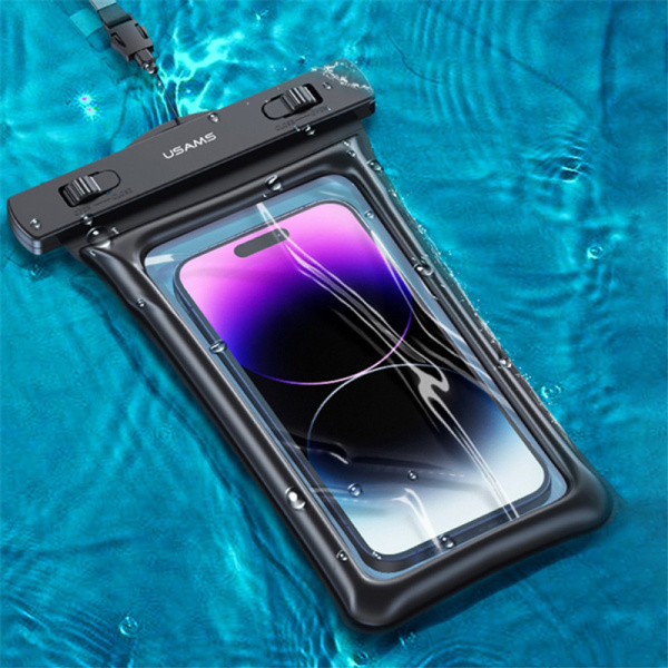 Alternative view of USAMS αδιάβροχη θήκη smartphone US-YD011, έως 7", IPX8, μαύρη