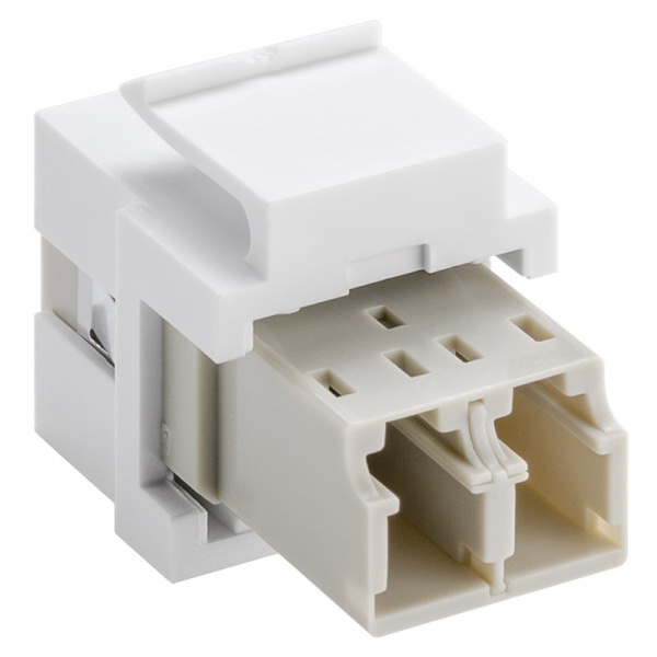 Alternative view of GOOBAY Keystone module οπτικής ίνας 80000, 2x LC-Duplex, λευκό