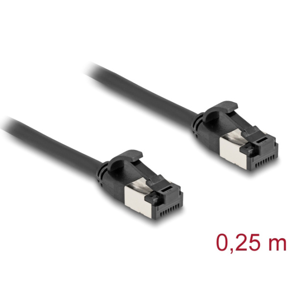 Alternative view of DELOCK καλώδιο δικτύου 80181, CAT 8.1 U/FTP, 40Gbps, εύκαμπτο, 0.25m, μαύρο