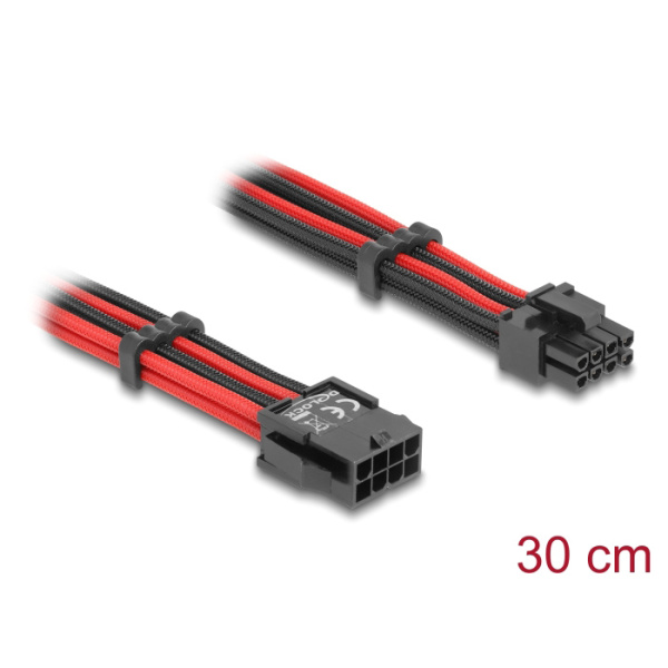 Alternative view of DELOCK καλώδιο 8 pin σε 6+2 pin PCIe 80975 με υφασμάτινη επένδυση, 30cm