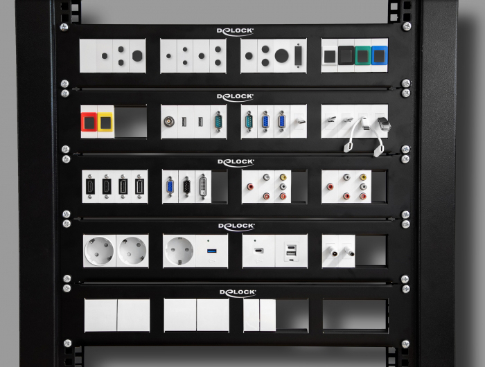 DELOCK module βάση πρίζας Easy 45 81317, 175x80mm, λευκό - Image 5