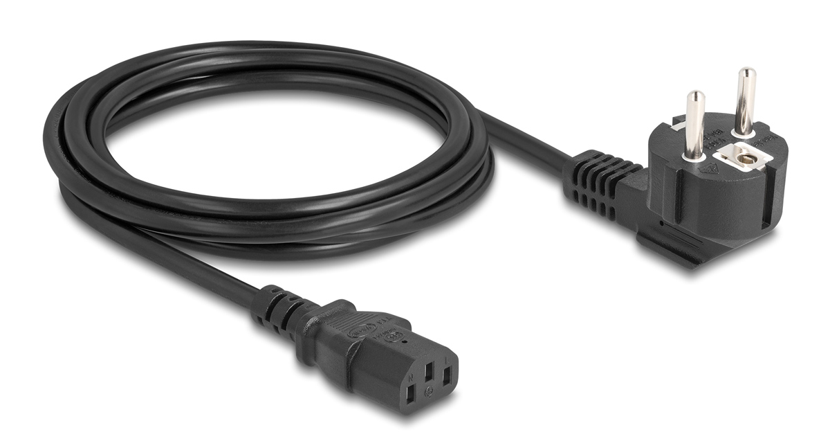DELOCK καλώδιο τροφοδοσίας 81326, 3x 0.75mm², 2m, μαύρο - Image 2