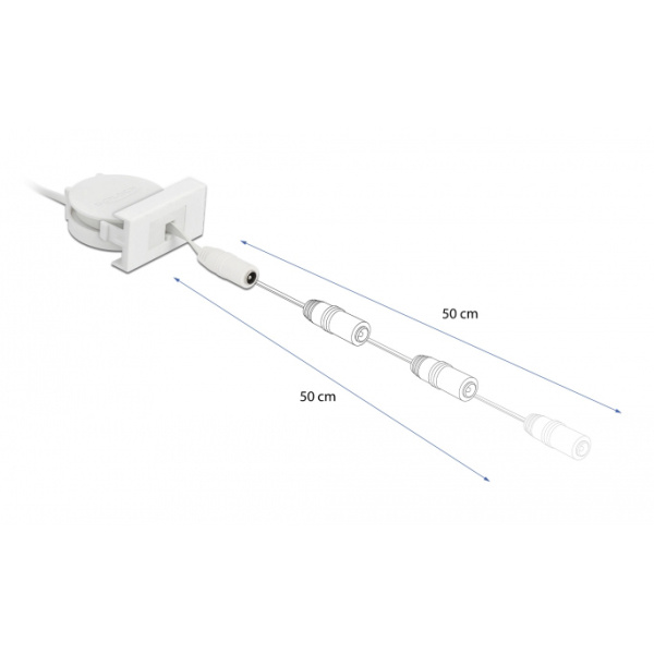 Alternative view of DELOCK module καλώδιο τροφοδοσίας Easy 45 81376, ανασυρόμενο 50cm, λευκό