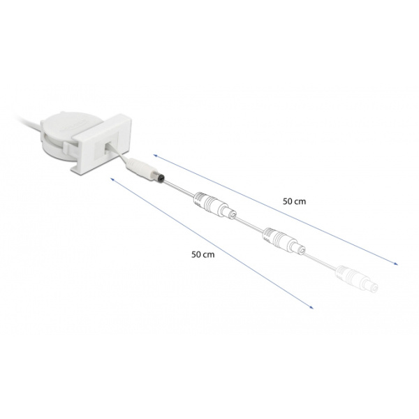 Alternative view of DELOCK module καλώδιο τροφοδοσίας Easy 45 81377, ανασυρόμενο 50cm, λευκό