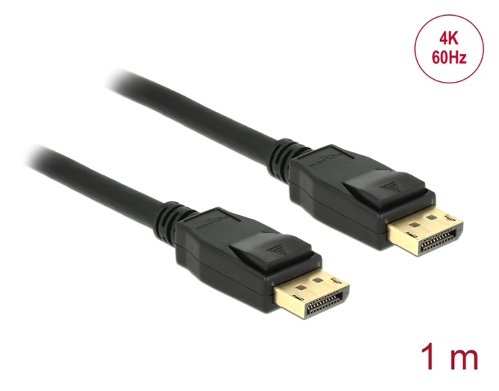 DELOCK καλώδιο DisplayPort 1.2 83805, 4K/60Hz, 21.6 Gbps, 1m, μαύρο - Image 3