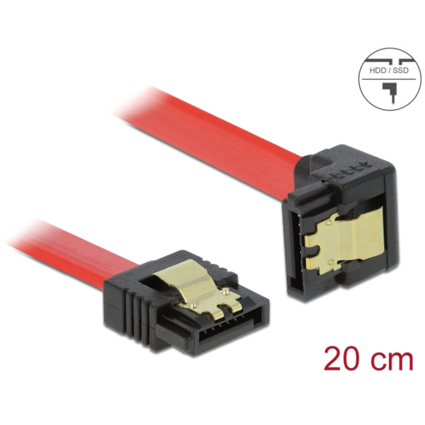 Alternative view of DELOCK καλώδιο SATA 83977, γωνιακό, 6Gb/s, 20cm, κόκκινο