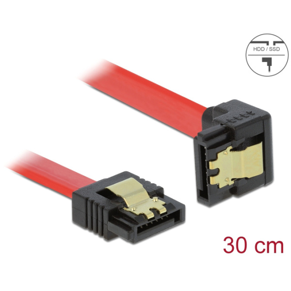 Alternative view of DELOCK καλώδιο SATA 83978, γωνιακό, 6Gb/s, 30cm, κόκκινο