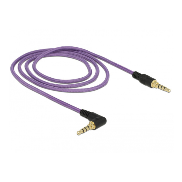 Alternative view of DELOCK καλώδιο Jack stereo σε Jack stereo 4pin 3.5mm, 90°, μωβ, 1m