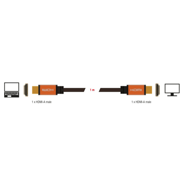 Alternative view of DELOCK καλώδιο HDMI 85727, 8K/60Hz, 48 Gbps, eARC, HDR, 1m, μαύρο