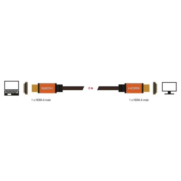 Alternative view of DELOCK καλώδιο HDMI 85729, 8K/60Hz, 48 Gbps, eARC, HDR, 2m, μαύρο