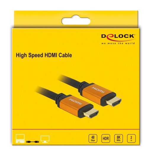 DELOCK καλώδιο HDMI 85729, 8K/60Hz, 48 Gbps, eARC, HDR, 2m, μαύρο - Image 5