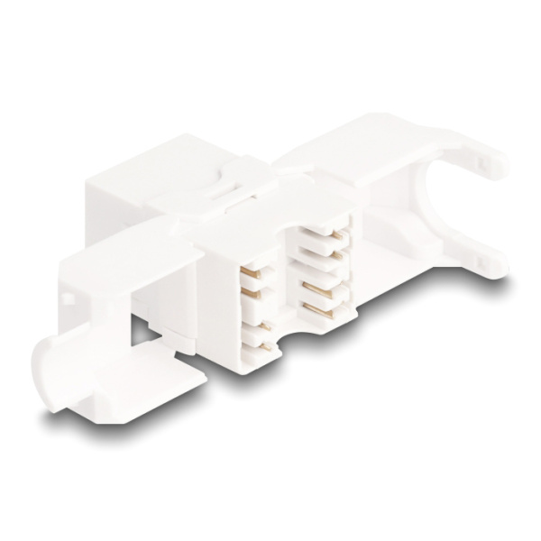 Alternative view of DELOCK Keystone module 86051, RJ45 σε LSA, Cat.6A UTP, λευκό, 4τμχ