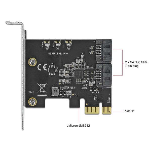 Alternative view of DELOCK κάρτα επέκτασης PCIe σε 2x SATA 90431, 6Gb/s