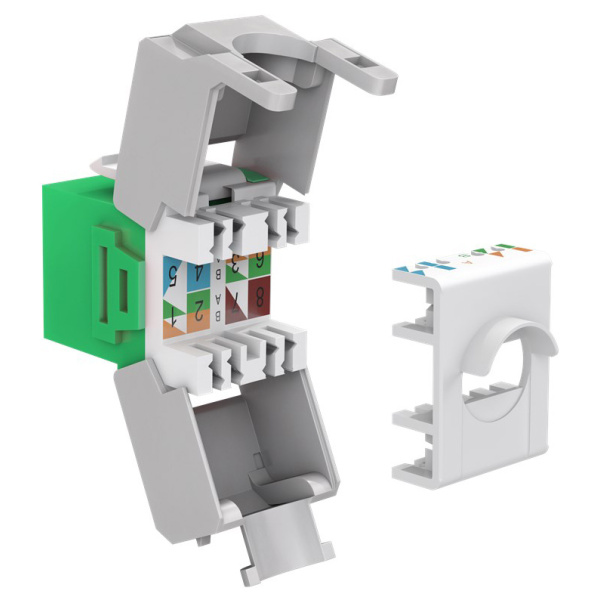 Alternative view of GOOBAY Keystone module RJ45 CAT 6A 90687, UTP, πράσινο