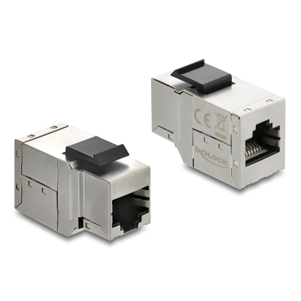 DELOCK Keystone module RJ45 90835, θηλυκό σε θηλυκό, Cat 6A STP, ασημί