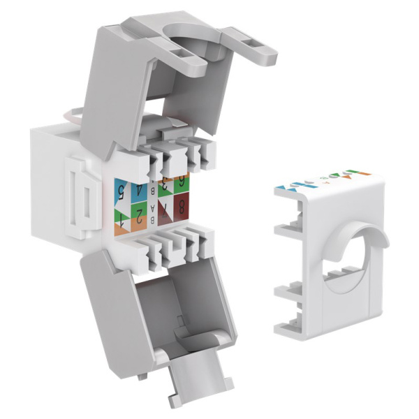 Alternative view of GOOBAY Keystone module RJ45 CAT 6A 90867, UTP, λευκό