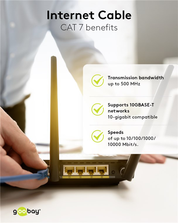 GOOBAY καλώδιο δικτύου 91094, CAT 7 S/FTP, copper, 500MHz, 3m, λευκό - Image 5