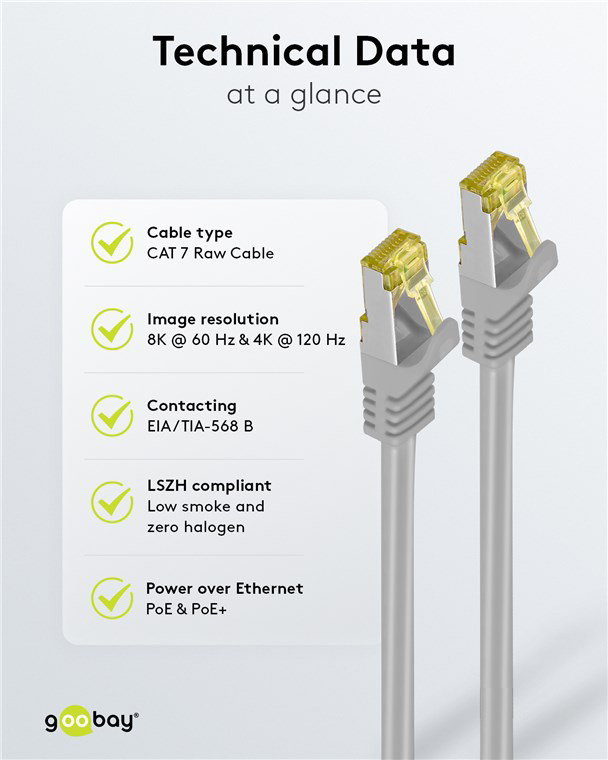 GOOBAY καλώδιο δικτύου 91612, CAT 7 S/FTP, copper, 500MHz, 3m, γκρι - Image 6