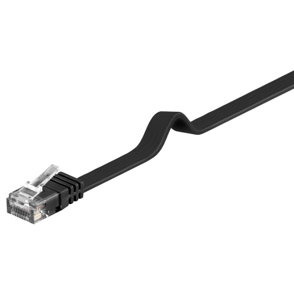 GOOBAY καλώδιο δικτύου 95385, CAT 6 U/UTP, flat, copper, 20m, μαύρο