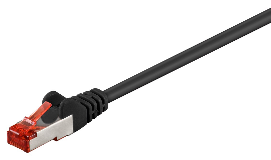 GOOBAY καλώδιο δικτύου 95468, CAT 6 S/FTP (PiMF), CCA, 0.5m, μαύρο