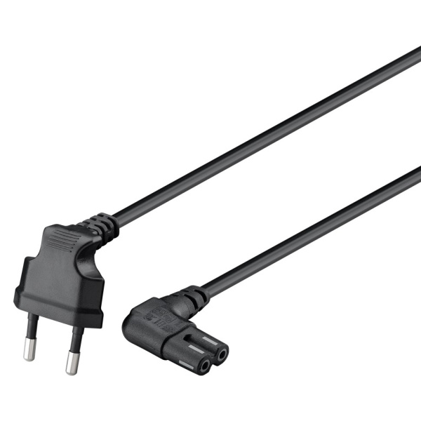 Alternative view of GOOBAY καλώδιο τροφοδοσίας Euro 97355, γωνιακό, 2x0.75 mm², 5m, μαύρο