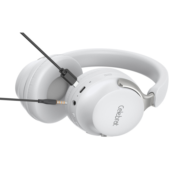 Alternative view of CELEBRAT headphones A40, ασύρματα & ενσύρματα, 40mm, 250mAh, λευκά
