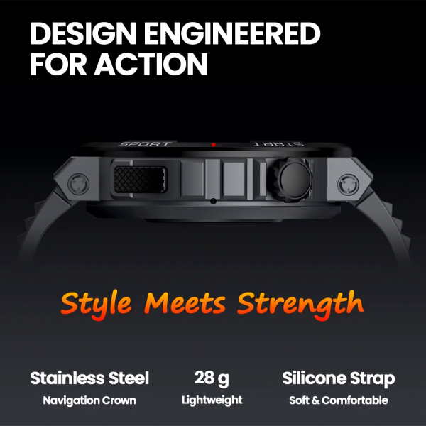 Alternative view of ZEBLAZE smartwatch Ares 3 Plus, heart rate, 1.43" AMOLED, IP68, μαύρο