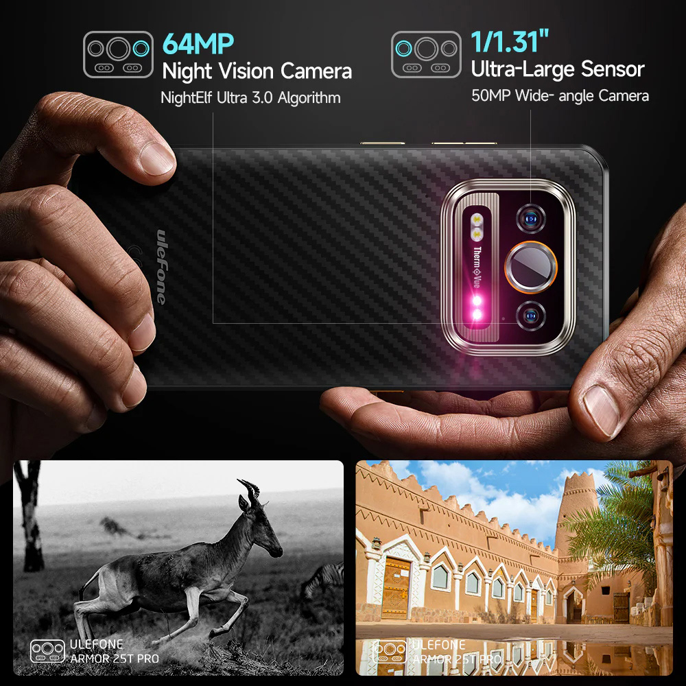 ULEFONE smartphone Armor 25T Pro, 6.78", 8/256GB, 5G, 6500mAh, IP68/IP69K/MIL-STD-810H, μαύρο - Image 6