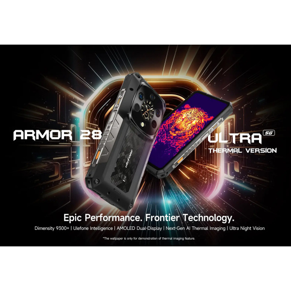 Alternative view of ULEFONE smartphone Armor 28 Ultra Thermal, 6.67" & 1.04, 16/1TB, 5G, 10600mAh, IP68/IP69K, μαύρο