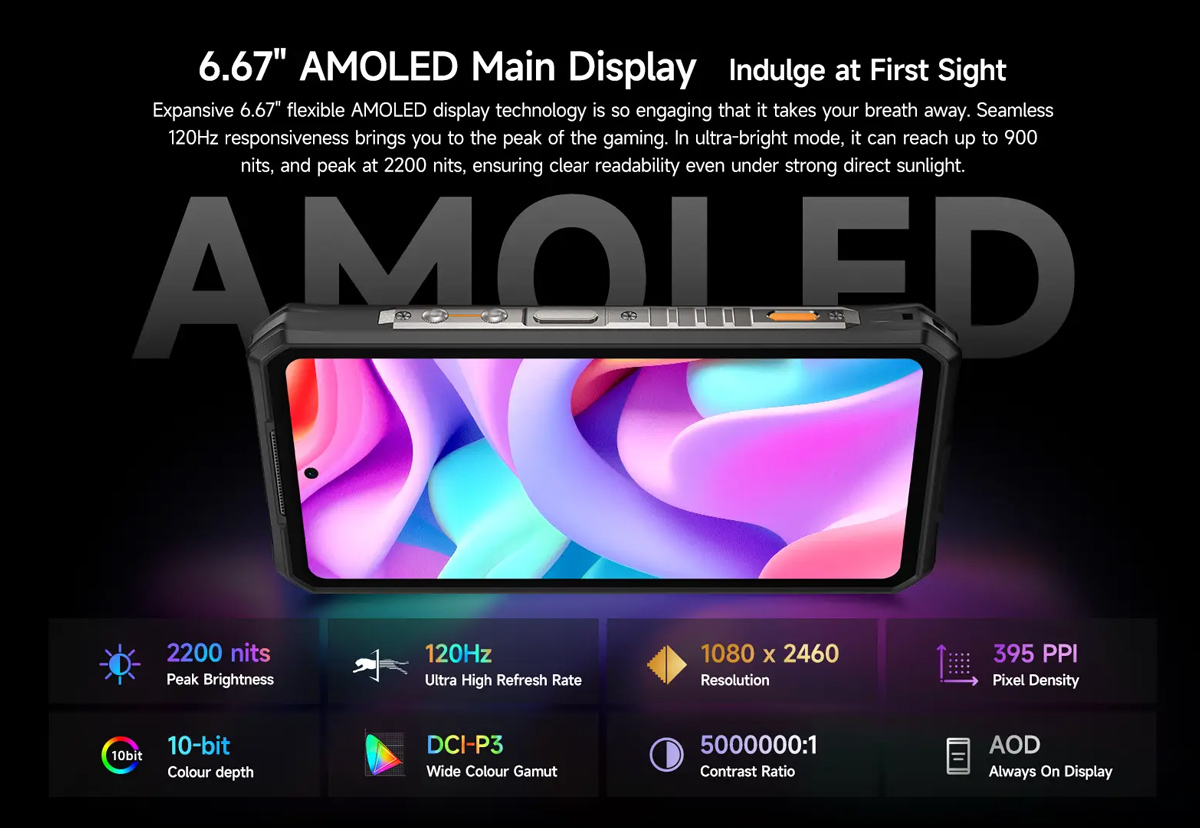 ULEFONE smartphone Armor 28 Ultra Thermal, 6.67" & 1.04, 16/1TB, 5G, 10600mAh, IP68/IP69K, μαύρο - Image 5