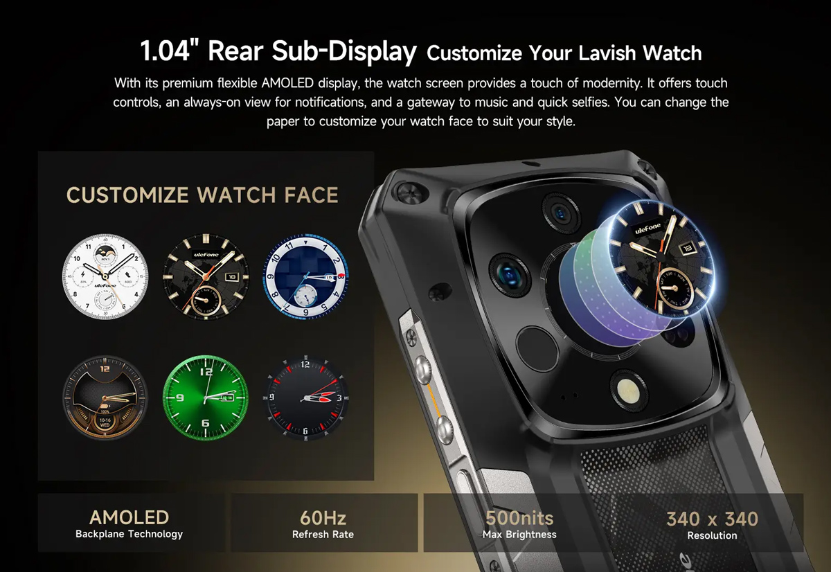 ULEFONE smartphone Armor 28 Ultra Thermal, 6.67" & 1.04, 16/1TB, 5G, 10600mAh, IP68/IP69K, μαύρο - Image 6
