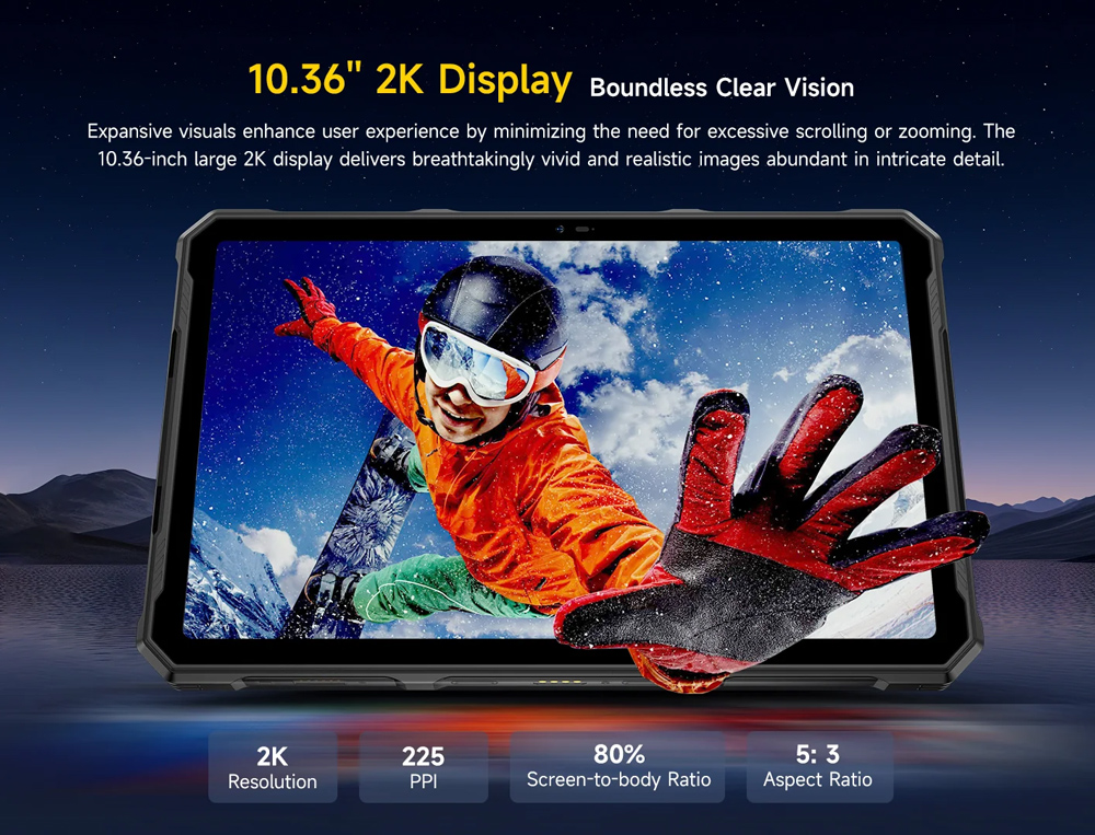 ULEFONE tablet Armor Pad 4 Ultra, 10.36", 8/256GB, 11800mAh, IP68/IP69K, 5G, μαύρο - Image 5
