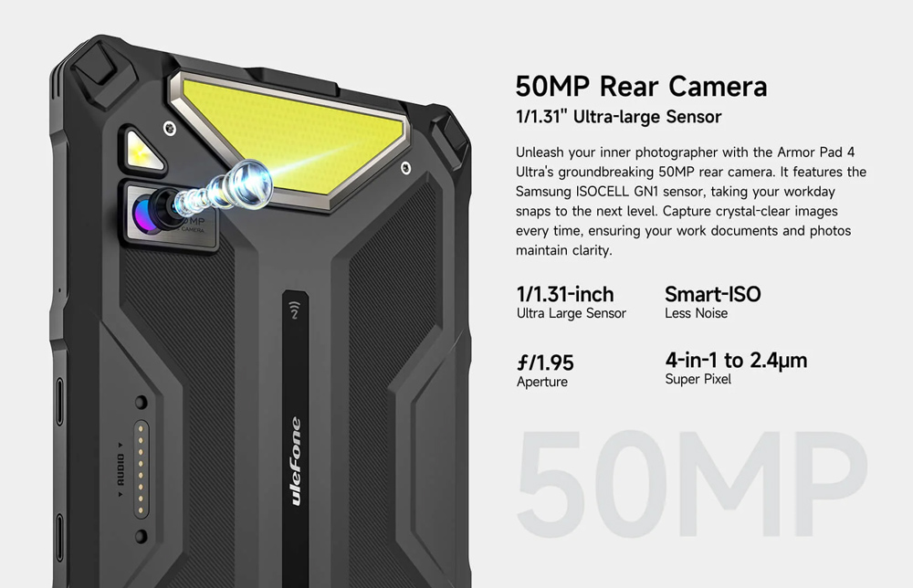 ULEFONE tablet Armor Pad 4 Ultra, 10.36", 8/256GB, 11800mAh, IP68/IP69K, 5G, μαύρο - Image 8