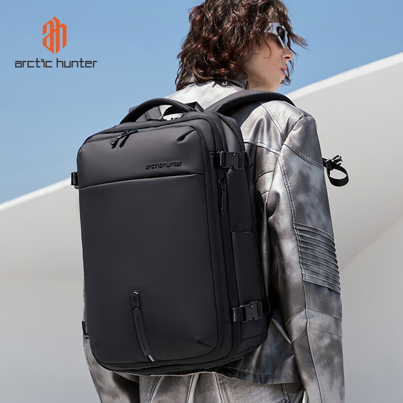 ARCTIC HUNTER τσάντα πλάτης B00866 με θήκη laptop 15.6", αεροστεγής θήκη, 35.5L/49.5L, μαύρη - Image 2