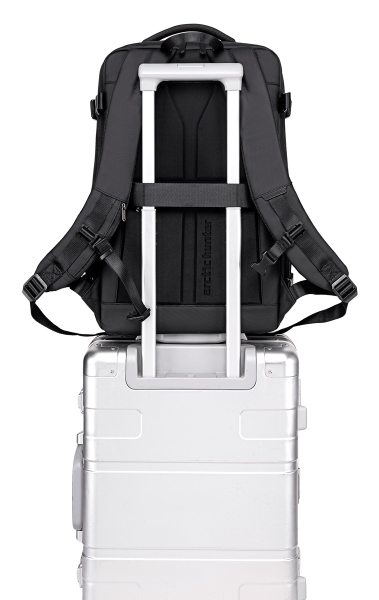 ARCTIC HUNTER τσάντα πλάτης B00866 με θήκη laptop 15.6", αεροστεγής θήκη, 35.5L/49.5L, μαύρη - Image 4