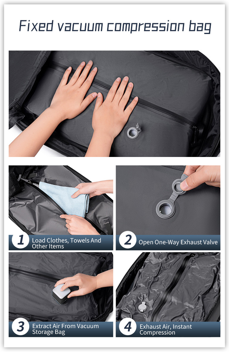 ARCTIC HUNTER τσάντα πλάτης B00866 με θήκη laptop 15.6", αεροστεγής θήκη, 35.5L/49.5L, μαύρη - Image 7